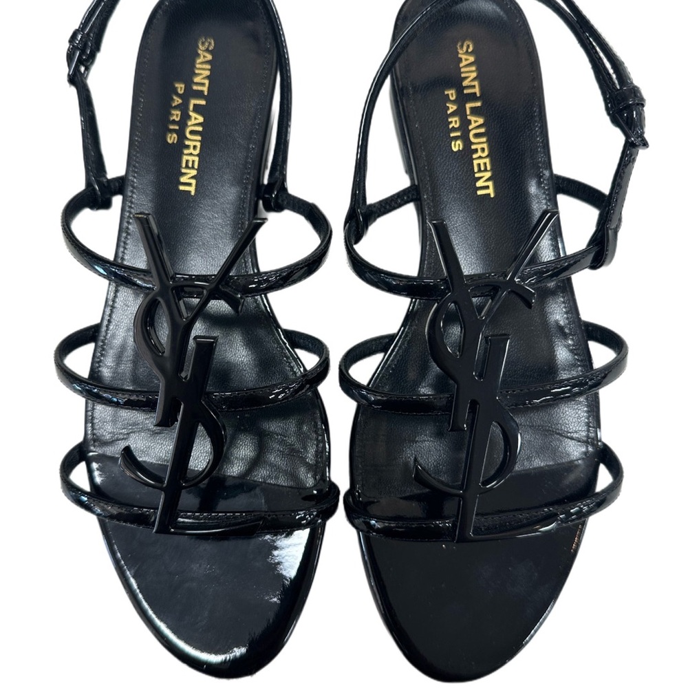 Yves Saint Laurent Black Strappy Sandals